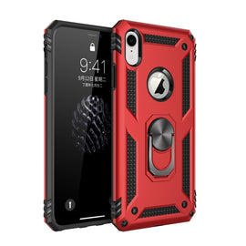 For iPhone XR Armor Shockproof TPU + PC Protective Case with 360 Degree Rotation Holder
