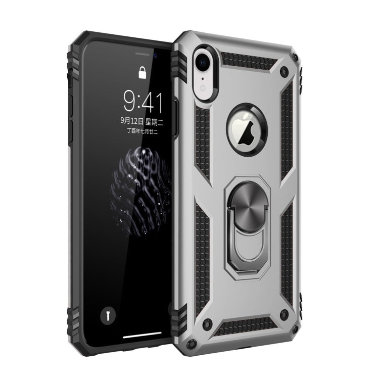 For iPhone XR Armor Shockproof TPU + PC Protective Case with 360 Degree Rotation Holder