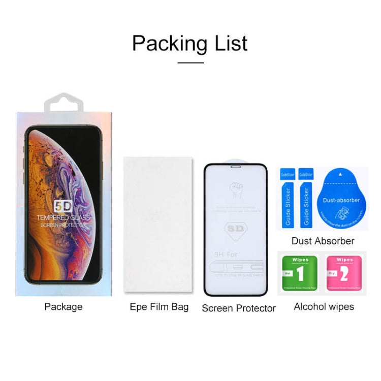 For iPhone XR 9H 5D Full Glue Full Screen Tempered Glass Film, For iPhone XR (1 PC)