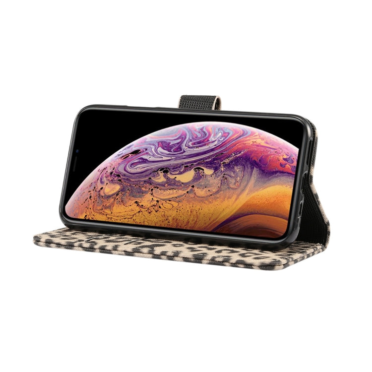 For iPhone XS Leopard Pattern Horizontal Flip Leather Case with Holder & Card Slots