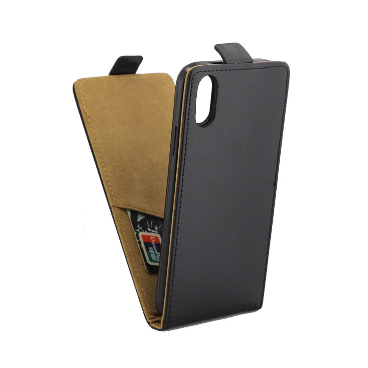For iPhone XR Business Style Vertical Flip TPU Leather Case with Card Slot