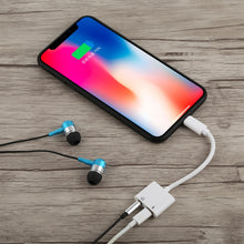 Load image into Gallery viewer, GL011 2 in 1 8 Pin Female + 3.5mm Female to 8 Pin Male Audio Charging Adapter