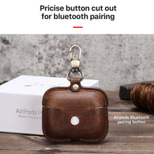 Load image into Gallery viewer, CF1108 For AirPods Pro Crazy Horse Texture Earphone Protective Leather Case with Hook