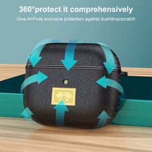 Load image into Gallery viewer, Leather Texture Earphone Protective Case with Hook for AirPods 3