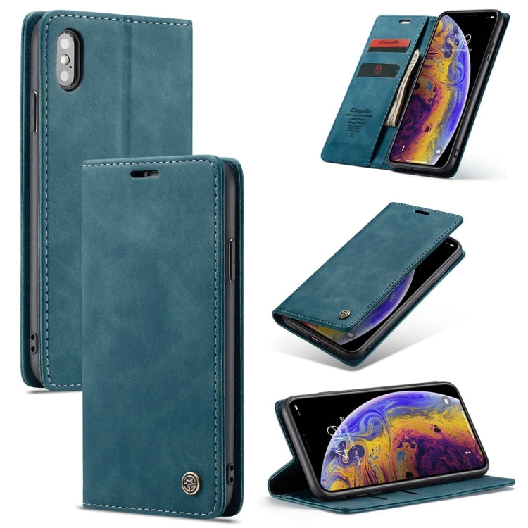 For iPhone X / XS CaseMe-013 Multifunctional Retro Frosted Horizontal Flip Leather Case with Card Slot & Holder & Wallet