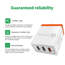 Load image into Gallery viewer, AR-QC-03 2.1A 3 USB Ports Quick Charger Travel Charger, US Plug, AR-QC-03 US, AR-QC-03 US Plug Blue