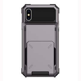 For iPhone X / XS Shockproof TPU + PC Protective Case with Card Slot