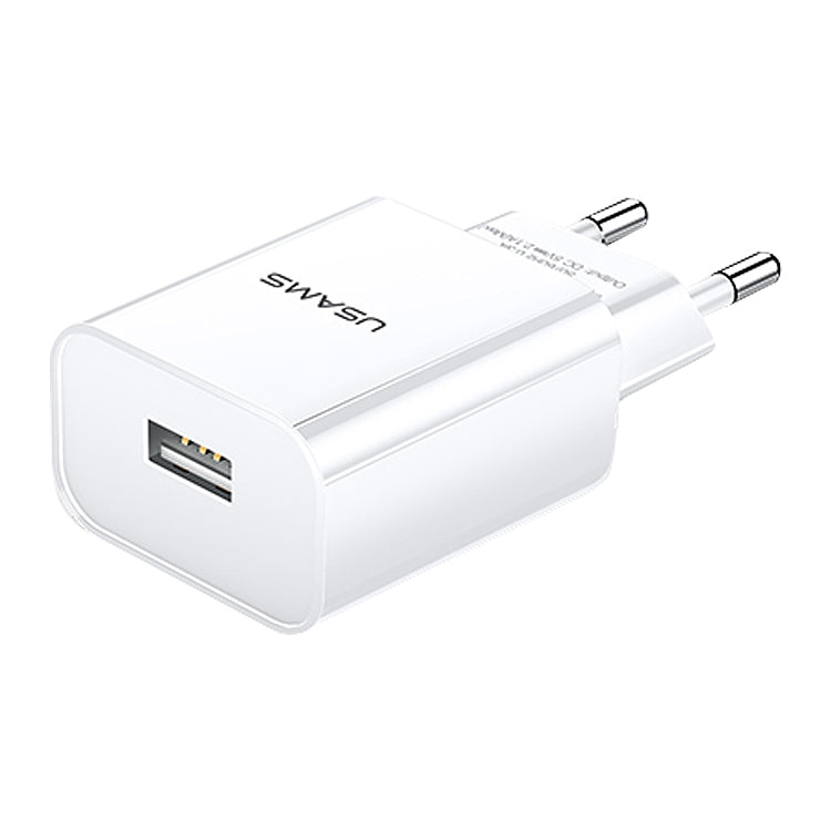USAMS US-CC075 T18 2.1A Single USB Travel Charger, EU Plug