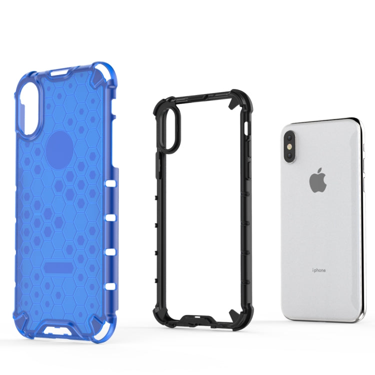 For iPhone X / XS Shockproof Honeycomb PC + TPU Protective Case