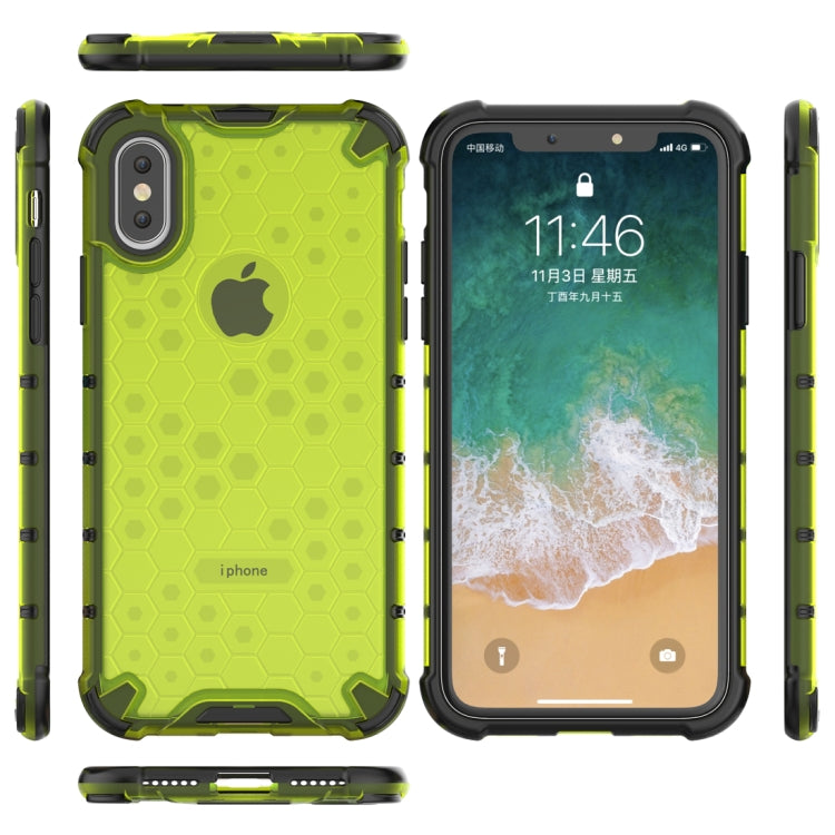 For iPhone X / XS Shockproof Honeycomb PC + TPU Protective Case