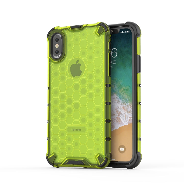 For iPhone X / XS Shockproof Honeycomb PC + TPU Protective Case