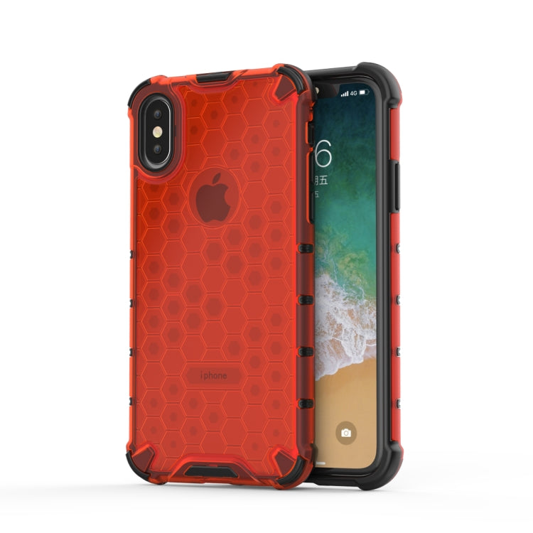 For iPhone X / XS Shockproof Honeycomb PC + TPU Protective Case