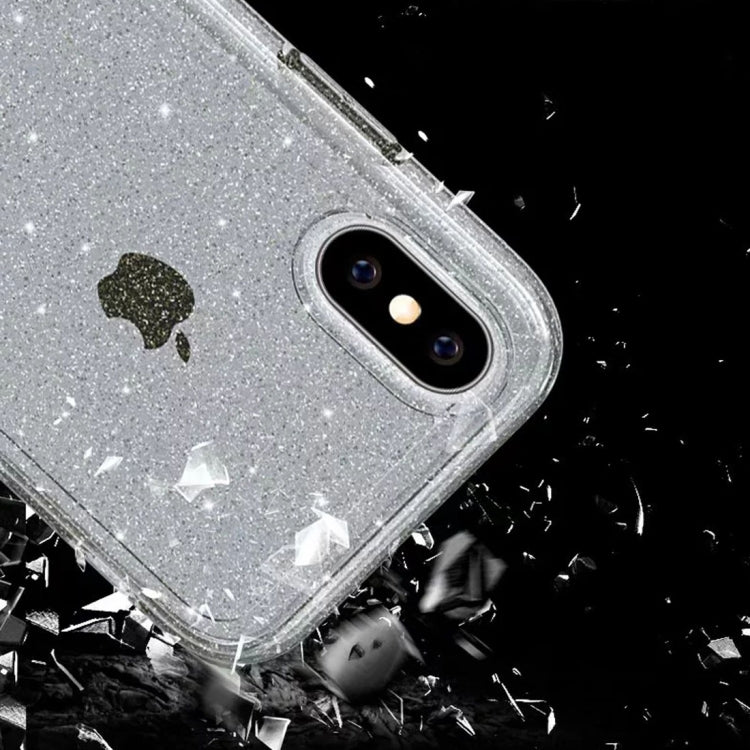 For iPhone X / XS Shockproof Terminator Style Glitter Powder Protector Case, iPhone X / XS (White), iPhone X / XS (Pink), iPhone X / XS (Grey)