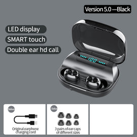 263 TWS CVC8.0 Noise Cancelling Bluetooth Earphone with Charging Box, Support Touch & Three-screen LED Battery Display & Phone Holder & Power Bank & HD Call & Voice Assistant