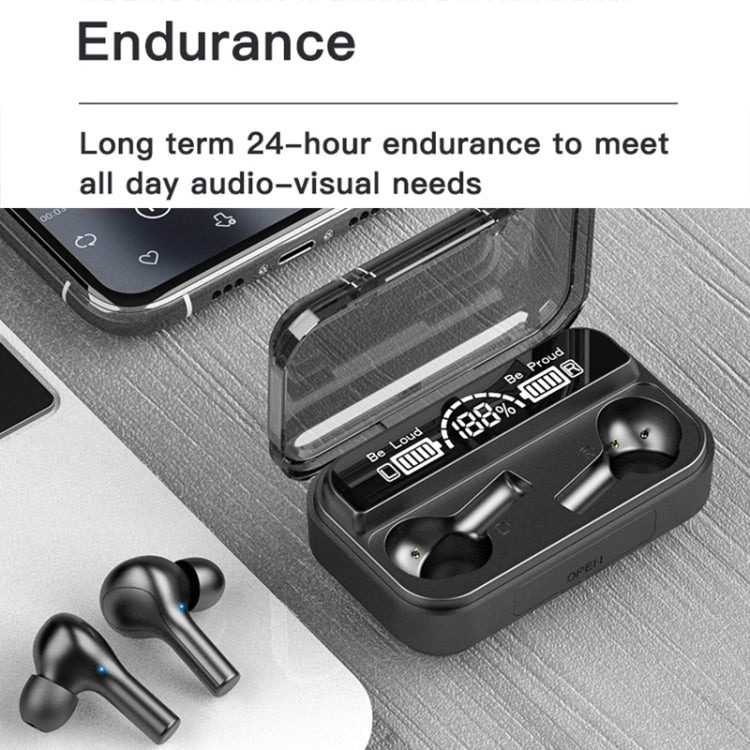 278 TWS External Noise Cancelling Touch Bluetooth Earphone with Charging Box, Support LED Power Digital Display & Breathing Lights & Call & Voice Assistant