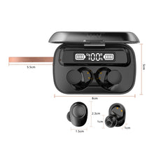 Load image into Gallery viewer, A13 TWS CVC8.0 and DSP Dual Noise Cancelling Touch Bluetooth Earphone with Charging Box, Support LED Digital Display &amp; Clock &amp; Flashlight &amp; HD Call &amp; Siri &amp; Power Bank