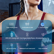 Load image into Gallery viewer, A13 TWS CVC8.0 and DSP Dual Noise Cancelling Touch Bluetooth Earphone with Charging Box, Support LED Digital Display &amp; Clock &amp; Flashlight &amp; HD Call &amp; Siri &amp; Power Bank