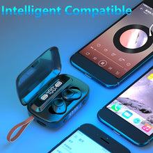 Load image into Gallery viewer, A13 TWS CVC8.0 and DSP Dual Noise Cancelling Touch Bluetooth Earphone with Charging Box, Support LED Digital Display &amp; Clock &amp; Flashlight &amp; HD Call &amp; Siri &amp; Power Bank