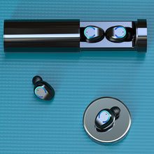 Load image into Gallery viewer, F9-6 TWS CVC8.0 Noise Cancelling Touch Bluetooth Earphone with Pull-out Cylindrical Charging Box, Support LED Power Digital Display &amp; Call &amp; Siri