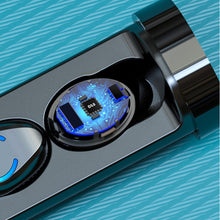 Load image into Gallery viewer, F9-6 TWS CVC8.0 Noise Cancelling Touch Bluetooth Earphone with Pull-out Cylindrical Charging Box, Support LED Power Digital Display &amp; Call &amp; Siri