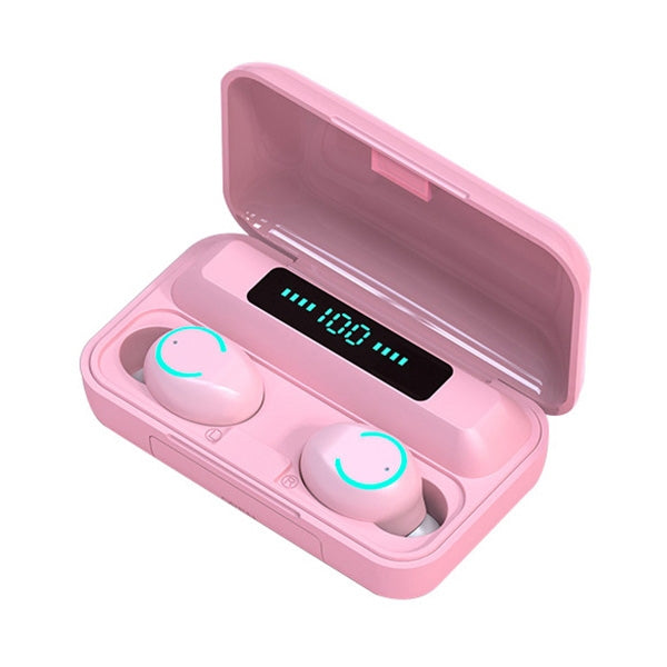 F9-9 TWS CVC8.0 Noise Cancelling Bluetooth Earphone with Charging Box, Support Touch Lighting Effect & Three-screen LED Power Display & Power Bank & Mobile Phone Holder & HD Call & Voice Assistant
