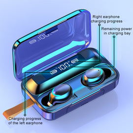 F9-5C Jerry Solution Touch Bluetooth Earphone with Magnetic Charging Box, Support Three-screen LED Power Display & Power Bank & Call & Siri & Hand Strap