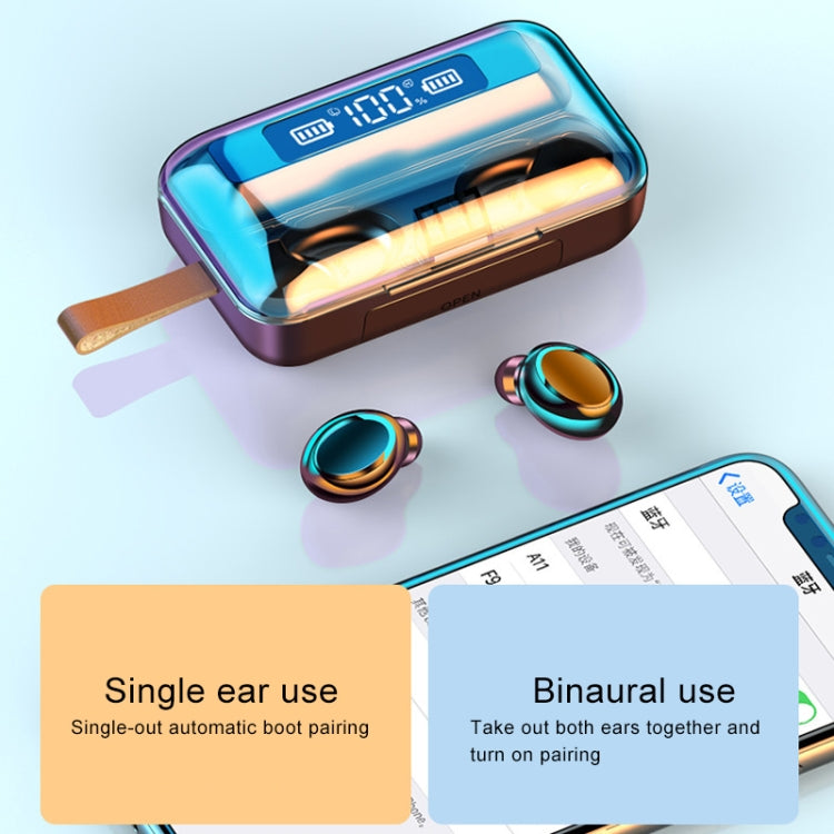 F9-5C Jerry Solution Touch Bluetooth Earphone with Magnetic Charging Box, Support Three-screen LED Power Display & Power Bank & Call & Siri & Hand Strap