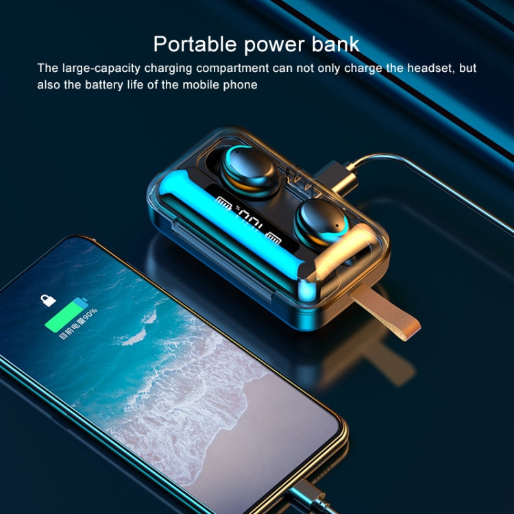 F9-5C Jerry Solution Touch Bluetooth Earphone with Magnetic Charging Box, Support Three-screen LED Power Display & Power Bank & Call & Siri & Hand Strap