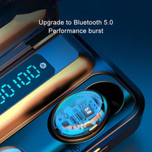 Load image into Gallery viewer, F9-5C Four-bar Breathing Light + Digital Display Noise Reduction Bluetooth Earphone with Hand Strap