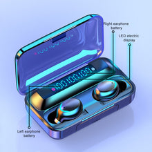 Load image into Gallery viewer, F9-5C Four-bar Breathing Light + Digital Display Noise Reduction Bluetooth Earphone with Hand Strap