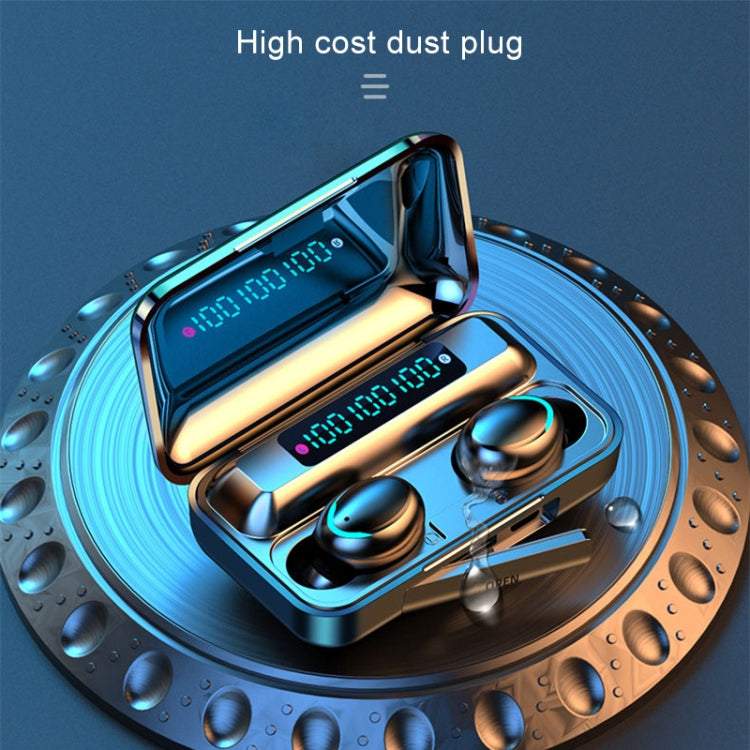 F9-5C Four-bar Breathing Light + Digital Display Noise Reduction Bluetooth Earphone with Hand Strap