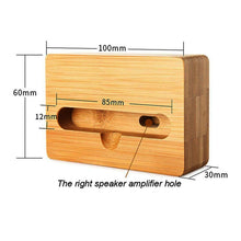 Load image into Gallery viewer, HQ-J101 Universal Bamboo Phone Desktop Stand Holder for Smart Phones within 5.5 inches