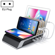 Load image into Gallery viewer, UD09 4 USB Ports Qi Standard Wireless Charger Phone Desktop Stand Holder, EU Plug