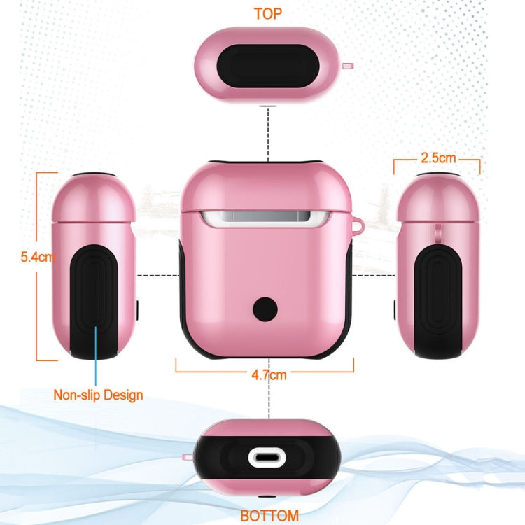 Varnished PC Bluetooth Earphones Case Anti-lost Storage Bag for Apple AirPods 1/2