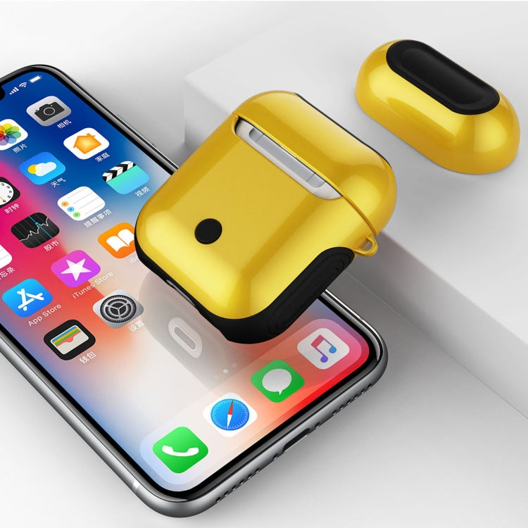 Varnished PC Bluetooth Earphones Case Anti-lost Storage Bag for Apple AirPods 1/2