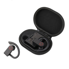 Load image into Gallery viewer, JHO-A9 TWS  Wireless Hanging Ear Type Bluetooth Earphone with Charging + Storage Integrated Zipper Bag, Support Voice Control, JHO-A9