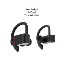 Load image into Gallery viewer, JHO-A9 TWS  Wireless Hanging Ear Type Bluetooth Earphone with Charging + Storage Integrated Zipper Bag, Support Voice Control, JHO-A9