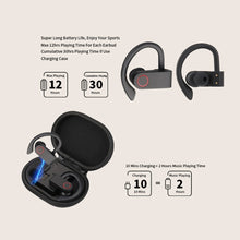 Load image into Gallery viewer, JHO-A9 TWS  Wireless Hanging Ear Type Bluetooth Earphone with Charging + Storage Integrated Zipper Bag, Support Voice Control, JHO-A9