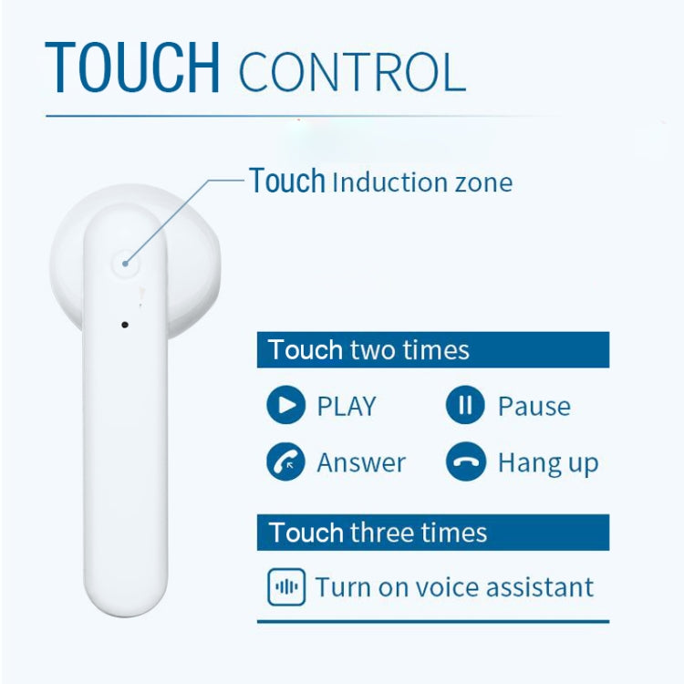 X26 TWS  Bluetooth 5.0 Wireless Touch Bluetooth Earphone with Magnetic Attraction Charging Box, Support Voice Assistant & Call, Blue, White, Pink