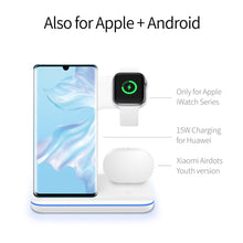 Load image into Gallery viewer, Z5 QI Vertical Magnetic Wireless Charger for Mobile Phones &amp; Apple Watches &amp; AirPods / Xiaomi Redmi AirDots, with Touch Ring Light
