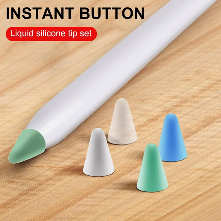8 PCS Non-slip Mute Wear-resistant Nib Cover for Apple Pencil 1 / 2, White, Dark Blue, Mint Green, Transparent