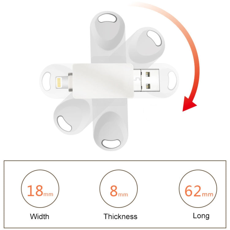 S29 3 in 1 32GB Micro USB + USB + 8 Pin Interface Metal Twister Flash Disk, 32GB