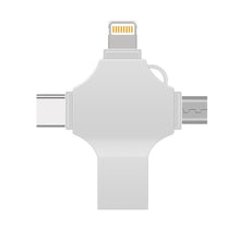 Load image into Gallery viewer, Cross 4 in 1 128GB 8 Pin + Micro USB + USB-C / Type-C + USB 3.0 Metal Flash Disk, 128GB