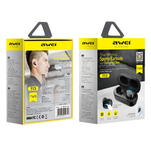 Load image into Gallery viewer, awei T13 TWS Bluetooth V5.0 Ture Wireless Sports Headset with Charging Case