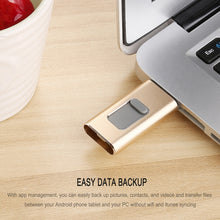 Load image into Gallery viewer, Richwell 3 in 1 16G Type-C + 8 Pin + USB 3.0 Metal Push-pull Flash Disk with OTG Function