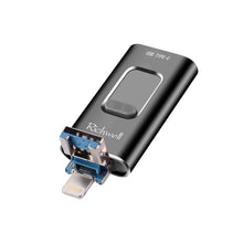 Load image into Gallery viewer, Richwell 3 in 1 64G Type-C + 8 Pin + USB 3.0 Metal Push-pull Flash Disk with OTG Function