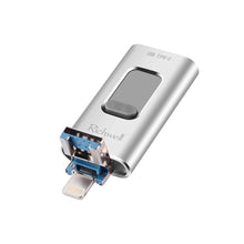 Load image into Gallery viewer, Richwell 3 in 1 128G Type-C + 8 Pin + USB 3.0 Metal Push-pull Flash Disk with OTG Function