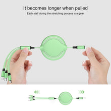 Load image into Gallery viewer, 3.5A Liquid Silicone 3 in 1 USB to USB-C / Type-C + 8Pin + Micro USB Retractable Data Syn Charging Cable