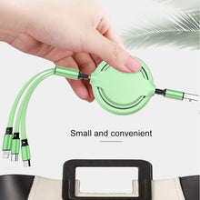Load image into Gallery viewer, 3.5A Liquid Silicone 3 in 1 USB to USB-C / Type-C + 8Pin + Micro USB Retractable Data Syn Charging Cable