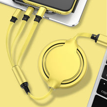 Load image into Gallery viewer, 3.5A Liquid Silicone 3 in 1 USB to USB-C / Type-C + 8Pin + Micro USB Retractable Data Syn Charging Cable